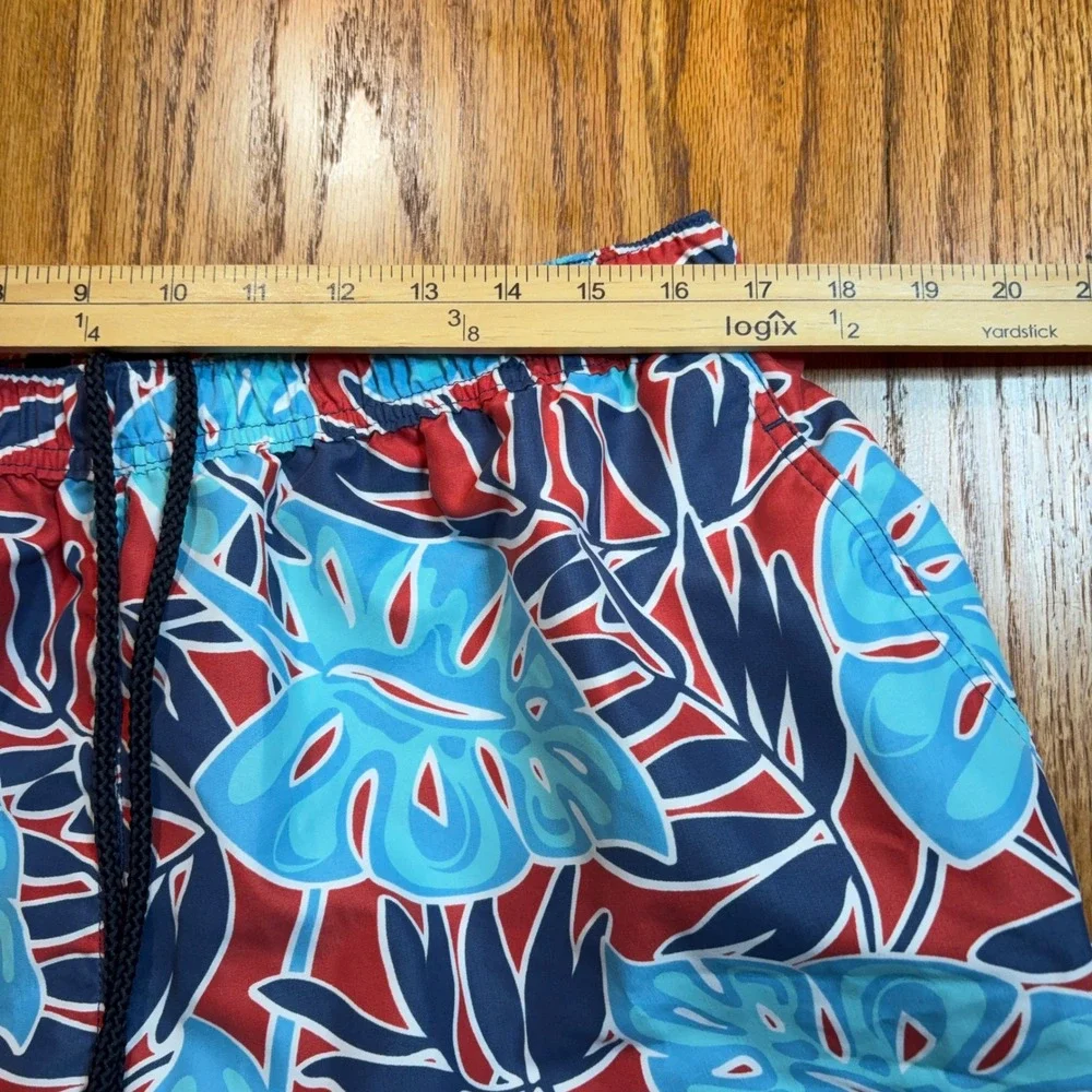 Vineyard Vines Swim Trunks Mens XL Blue Red Tropical Floral Board Shorts Lined